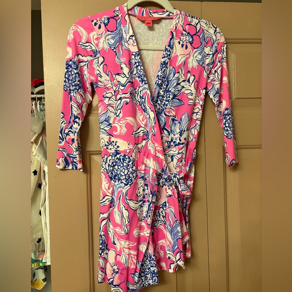 Lilly Pulitzer Pink and Blue Patterned Romper